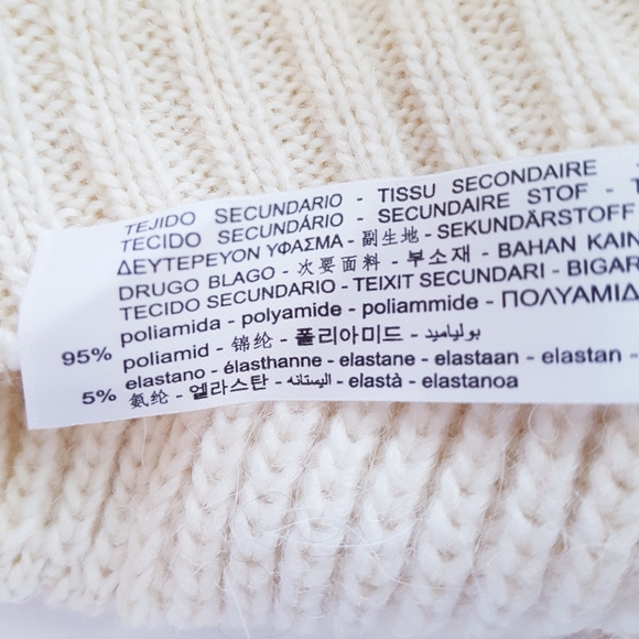 ZARA Cream Lace Yoke Wool Blend Knit Sweater - Picture 9 of 13